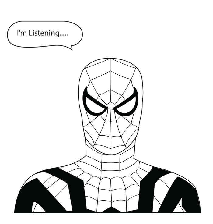 Sipder man picture for contact, I'm lisening